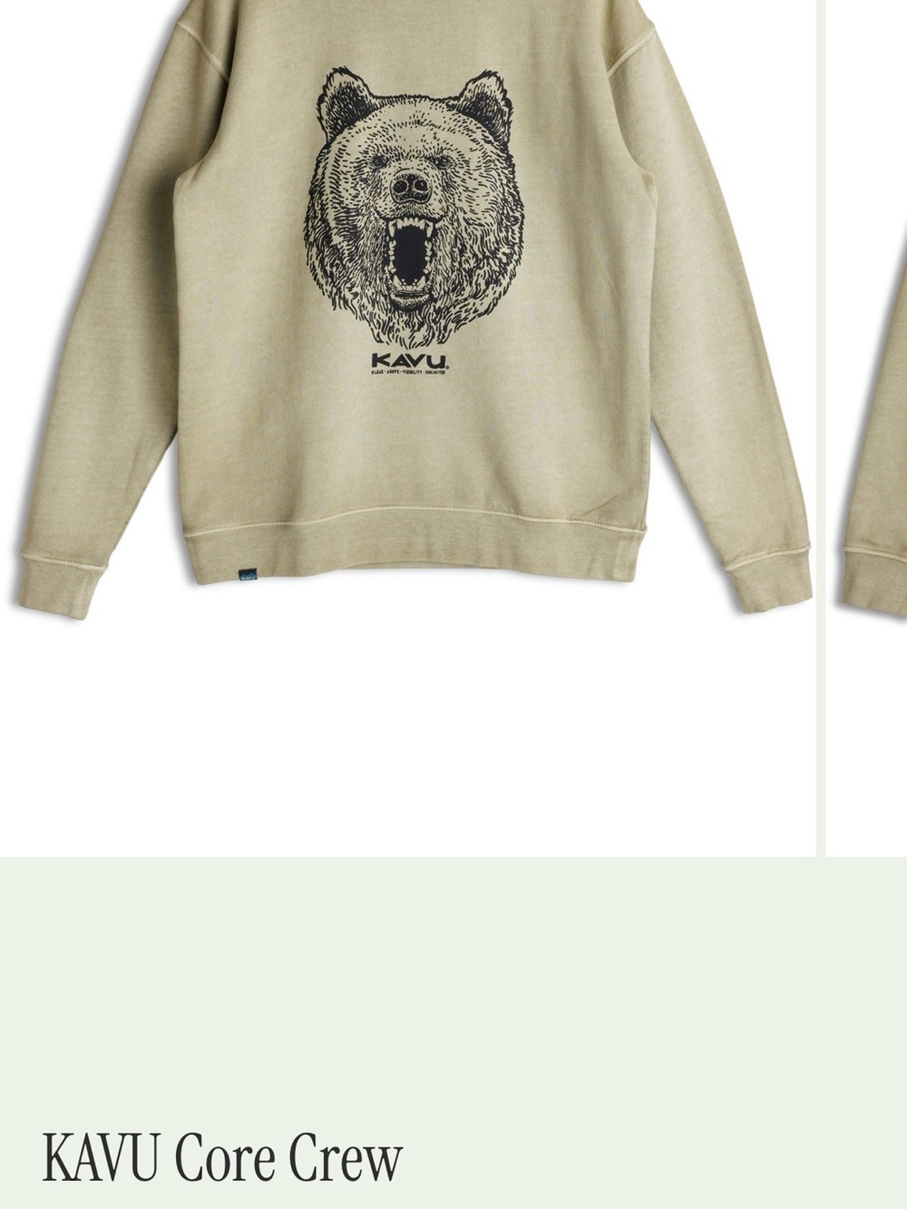 Kavu Core Crew Neck Long Sleeve Pullover Sweatshirt Size Unisex medium BEAR - Picture 16 of 16